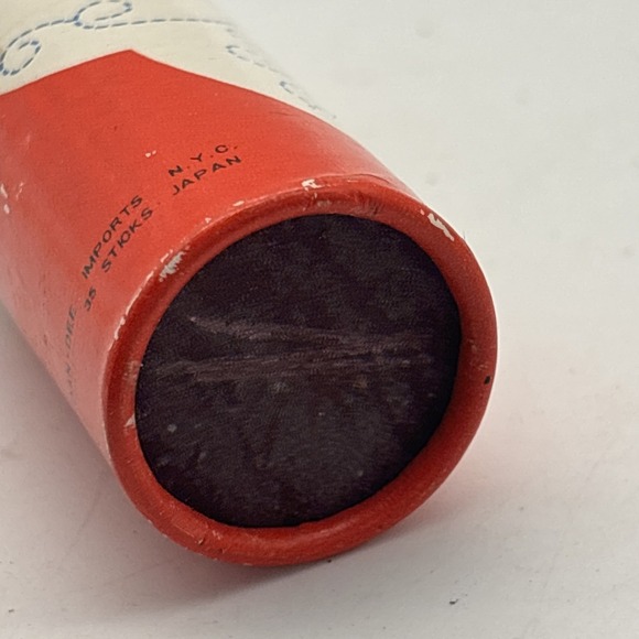 Vintage Santa Claus Round Red Match Box Holder w/Matches ~ Unstruck Complete 3" - Picture 7 of 11